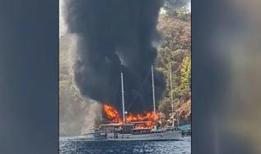 Fethiye'de tur teknesinde yangın çıktı
