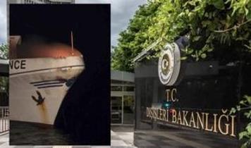 Türklerin bulunduğu gemi hedef alındı! Dışişleri Bakanlığından sert tepki: İsrail olduğu iddia ediliyor