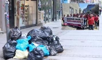 İzmir'de işçi grevi ulaşımı felç etti, cadde ve sokaklar çöp yığınına döndü