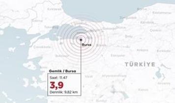 Bursa'da 3,9 büyüklüğünde deprem