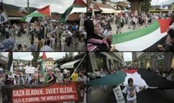 Saraybosna'da Gazze'deki insani duruma dikkati çekmek için yürüyüş düzenlendi