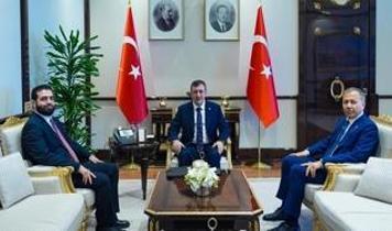 Cumhurbaşkanı Yardımcısı Yılmaz, Suriye İçişleri Bakanı Hattab'ı kabul etti! "Destek vermeye devam edeceğiz"