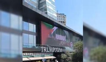 Trump AVM'de Filistin'e destek yürüyüşü reklamı