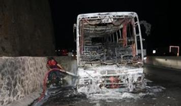 Hatay'da yolcu otobüsünde yangın