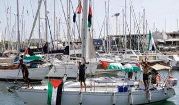 Onlarca tekne İsrail'in ablukasını kırmak ve Filistin ile dayanışma için Akdeniz'de yelken açtı