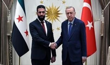 Suriye Cumhurbaşkanı Şara, Cumhurbaşkanı Erdoğan ile görüşmek için Türkevi'ne geldi