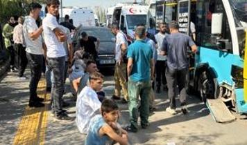 Diyarbakır'da freni patlayan halk otobüsü dehşet saçtı