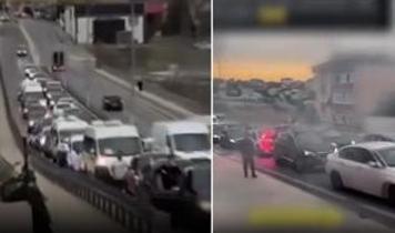 Trafik kurallarını hiçe saymışlardı... Sultanbeyli'de yolu kapatan düğün konvoyundaki sürücüler yakalandı