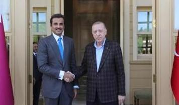 Cumhurbaşkanı Erdoğan, Katar Emiri ile bir araya geldi