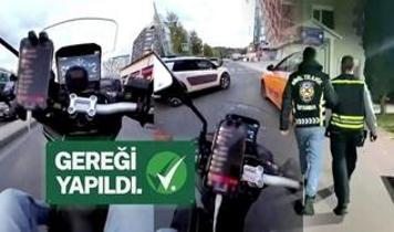 İstanbul'da trafik güvenliğini tehlikeye düşüren motosiklet sürücüsüne ceza