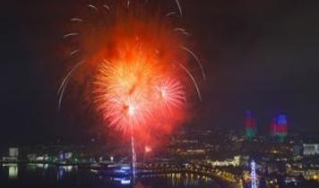 Karabağ Zaferi'nin 5. yılında Bakü'de havai fişek gösterileri düzenlendi