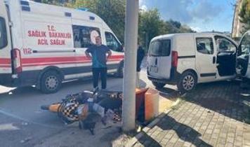 Eğitim pistinde beklenmedik anlar: Ehliyetsiz genç kuryeye çarptı... Yaşanan panik kamerada!