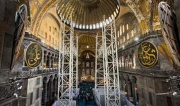 Ayasofya'da tarihi restorasyon başladı! Bakan Ersoy projenin detaylarını anlattı