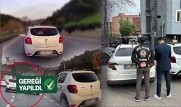 Ümraniye'de makas atarak trafik güvenliğini tehlikeye düşüren sürücü yakalandı