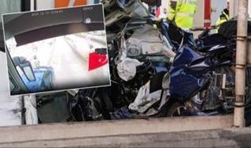 Otomobili kağıt gibi ezmişti: Silivri'deki feci kazanın görüntüleri kan dondurdu