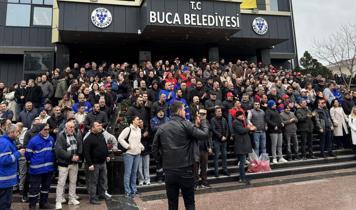 Alacakları ödenmeyen Buca Belediyesi işçileri iş bırakma eylemine başladı