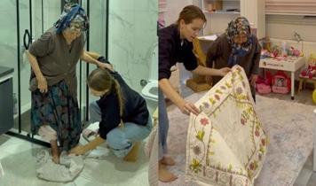 Türk eşinin babaannesine abdest aldırıp seccadesini serdi! 11 milyon izlenip gönüllerin gelini oldu