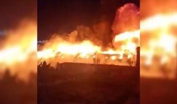 Erbil'de İHA'nın isabet ettiği bölgede büyük yangın