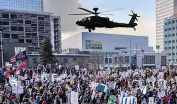 Protestocuların üzerinde ''Apache'' uçuşu! ABD ordusu inceleme başlattı