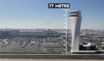 Antalya Havalimanı'nın 77 metrelik yeni kulesinde inşaat hızla ilerliyor