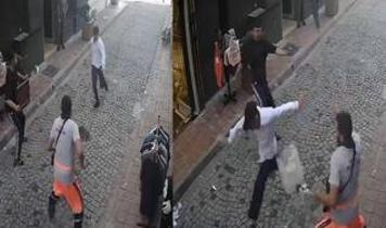 Vatandaş ve temizlik görevlisi hırsızı etkisiz hale getirdi! o anlar kamerada