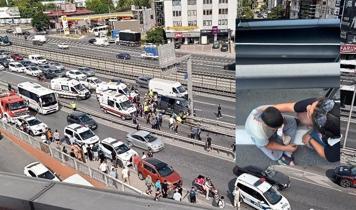 E-5'te dehşet kaza! Yaz kursu öğrencilerini taşıyan araç bariyerlere çarptı: Yaralılar var