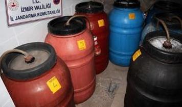 İzmir'de 2 bin 200 litre sahte alkol ele geçirildi