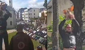 Saygısızlıkta sınır tanımadılar! Cuma namazı esnasında "domuz başı" ile kirli provokasyon