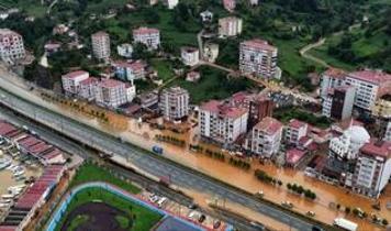 Rize'nin İyidere ilçesinde selin ortaya çıkardığı manzara havadan görüntülendi