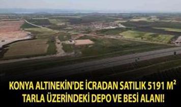 Konya Altınekin'de icradan satılık 5191 m² tarla üzerindeki depo ve besi alanı!