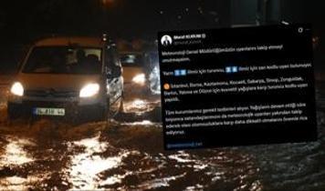 Meteoroloji haritayı güncelledi, Bakan Kurum uyardı: İstanbul dahil 10 il için turuncu kod!