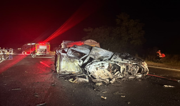 Ankara'da bariyerlere çarpıp yanan araçta 1 kişi öldü