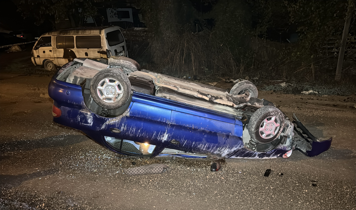 Karabük'te devrilen otomobilin sürücüsü yaralandı