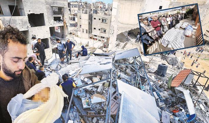 Katil İsrail'in Gazze'ye saldırılarında 100'den fazla Filistinli şehit oldu
