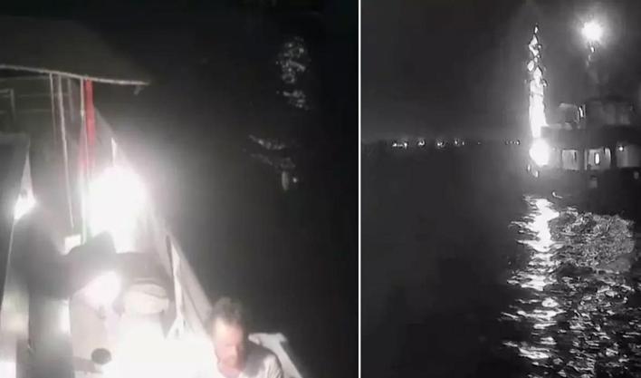 Katil İsrail'den Küresel Sumud Filosu'na dron saldırısı! İşte o anlar