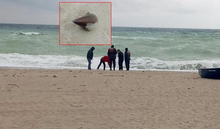 İstanbul'da ilginç görüntü... Sahilde füze başlığı bulundu