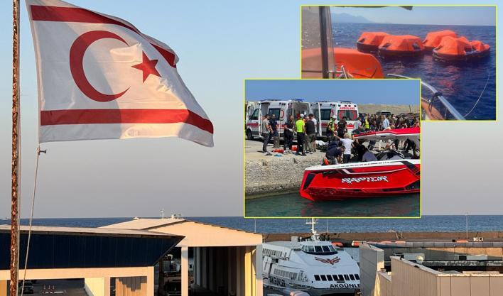 Girne açıklarında yolcu gemisi battı: 8 kişi hayatını kaybetti, arama çalışmaları sürüyor